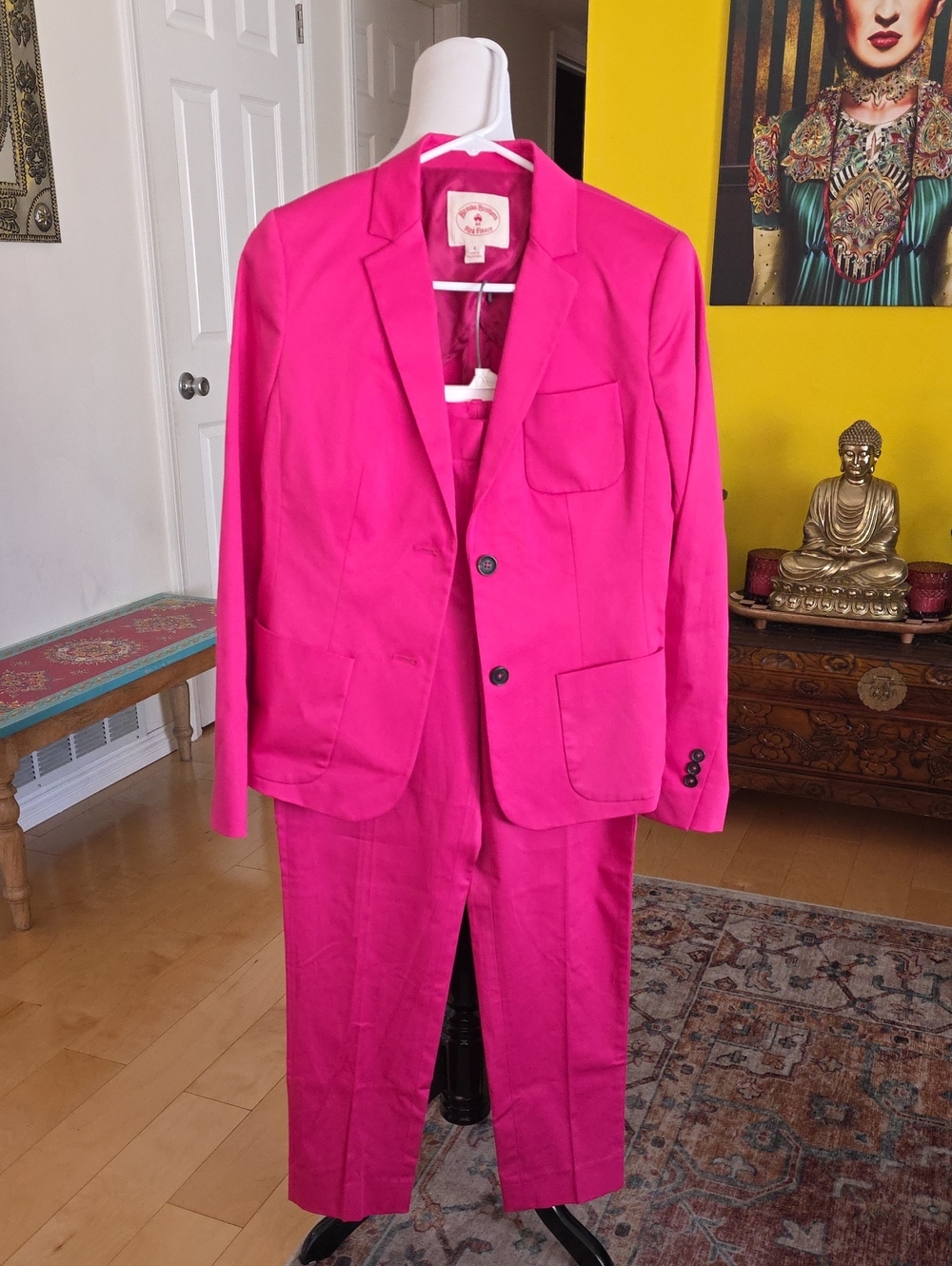 Vintage Brooks Brothers Bright Fuchsia Two-Piece Suit Jacket & Pants